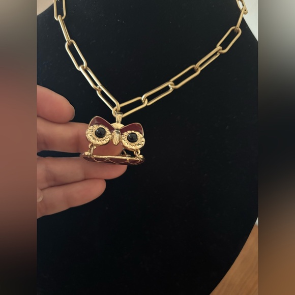 Altar'd State Gold Necklace with burgundy Owl Pendant - Picture 8 of 9